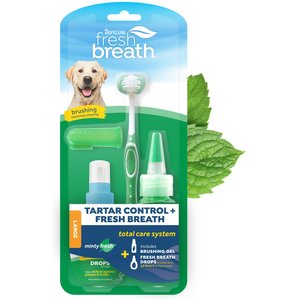 TropiClean Fresh Breath Total Care Dental Kit for Large Dogs