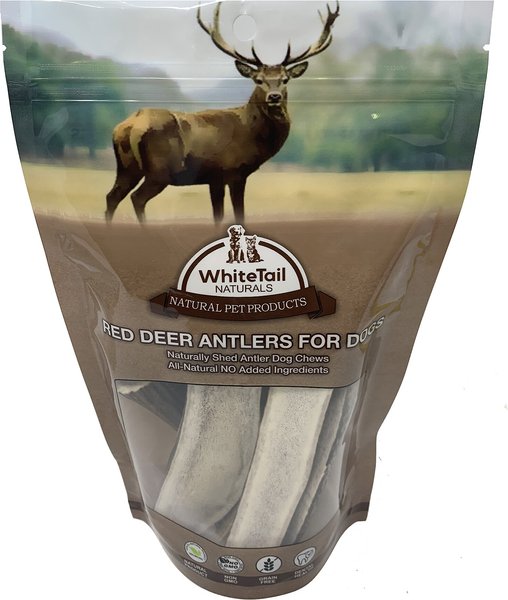 Discontinued WHITETAIL NATURALS Split Red Deer Antlers Medium Breed Dog Treats 6 count Chewy