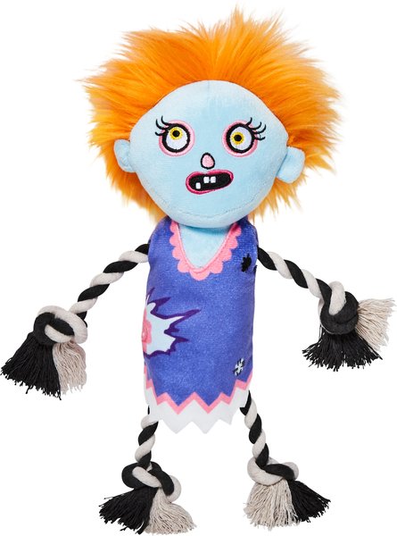 Frisco Zombie Girl Plush with Rope Squeaky Dog Toy slide 1 of 4