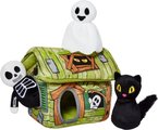 Frisco Halloween Haunted Shack Hide and Seek Puzzle Plush Squeaky Dog Toy