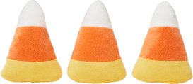 Frisco Halloween Candy Corn Plush Squeaky Dog Toy, X-Small/Small, 3 count