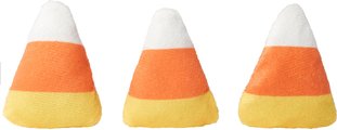 Frisco Halloween Candy Corn Plush Cat Toy with Catnip, 3 count