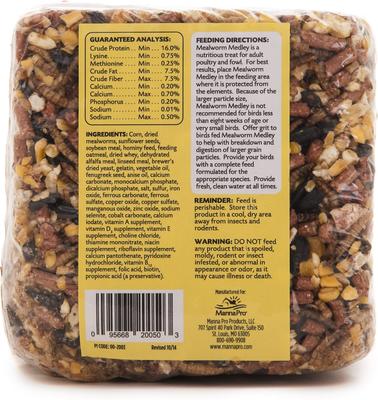 Show full view: Manna Pro Mealworm Medley Chicken Treat, 19.5-oz bag slide 2 of 2