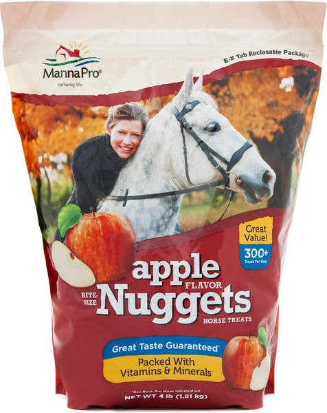 Manna Pro Bite-Size Nuggets Apple Flavored Horse Training Treats, 4-lb bag slide 1 of 7