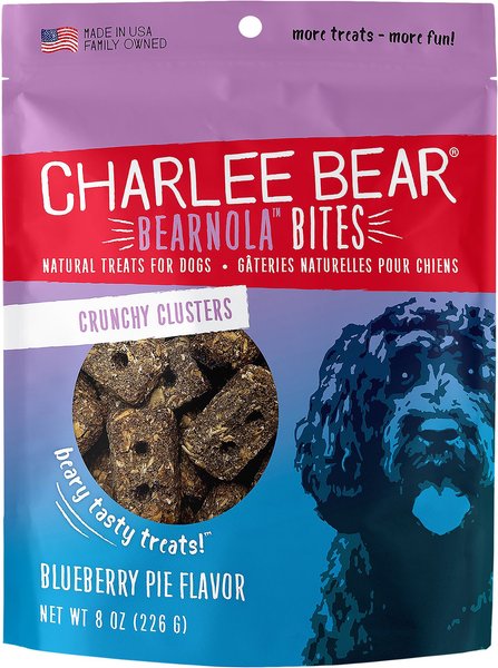 Charlee Bear Bearnola Bites Blueberry Pie Flavor Dog Treats, 8-oz bag slide 1 of 8