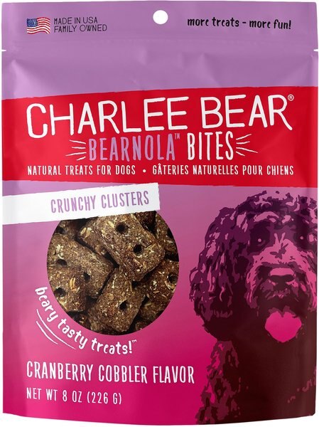 Charlee Bear Bearnola Bites Cranberry Cobbler Flavor Dog Treats, 8-oz bag slide 1 of 8