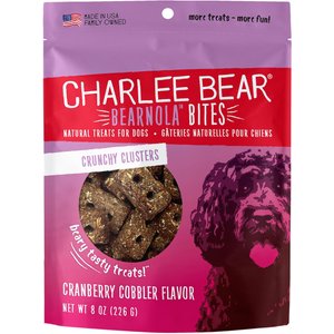 Charlee Bear Bearnola Bites Cranberry Cobbler Flavor Dog Treats, 8-oz bag