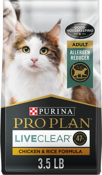 Purina Pro Plan LiveClear Probiotic Chicken & Rice Formula Dry Cat Food, 3.5-lb bag slide 1 of 10