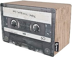 District 70 Mix Tape Cardboard Small Cat Scratcher Toy, Black