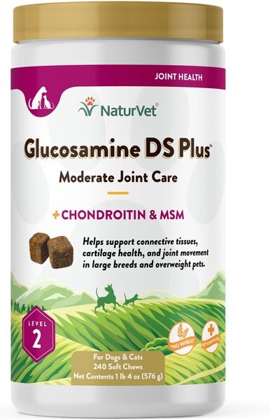 NaturVet Moderate Care Glucosamine DS Plus Soft Chews Joint Supplement for Dogs, 240 count slide 1 of 2