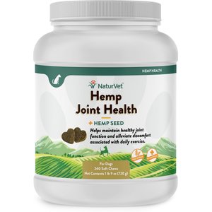 NaturVet Hemp Soft Chews Joint Supplement for Dogs, 240 count