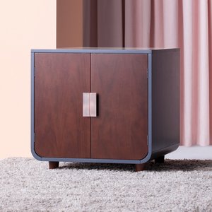 Staart Dyad Wooden Cat Litter Box, Mocha Walnut