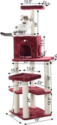 Armarkat 69-in Faux Fur Covered House & Cat Tree, Burgundy slide 2 of 9