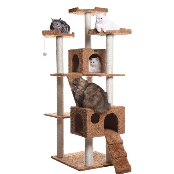 ARMARKAT 74-in Multi-Level Cat Tree, Ochre Brown - Chewy.com