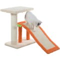 Armarkat Real Wood Sisal Carpet Ramp & Two-Level Platform Cat Tree, Beige & Orange