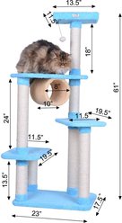Armarkat 61-in Cat Tree, Sky Blue slide 2 of 9