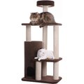 Armarkat Carpeted Real Wood Condo Cat Tree, Brown, 56-in