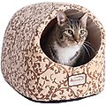 Armarkat Winter Soft Warm Cat Bed, Small, Beige Floral Pattern