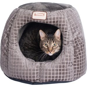 Armarkat 16-in Cave Shape Cat Bed, Bronze & Silver