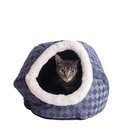 Armarkat Cuddle Cave Dog & Cat Bed, Blue Checkered