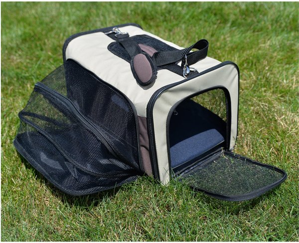 Armarkat Soft-Sided Travel Dog & Cat Carrier Bag, Beige & Chocolate slide 1 of 9
