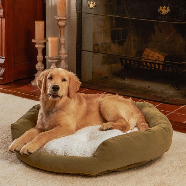 Max & Marlow Luxurious Oval High Bolstered Cuddler Pet Bed, Teal