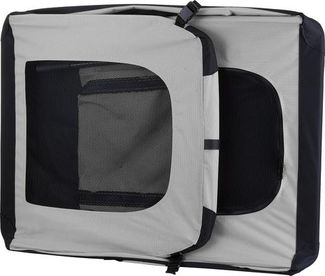 Show full view: Zampa Double Door Collapsible Soft-Sided Dog Crate, Grey, 40 inch slide 3 of 4