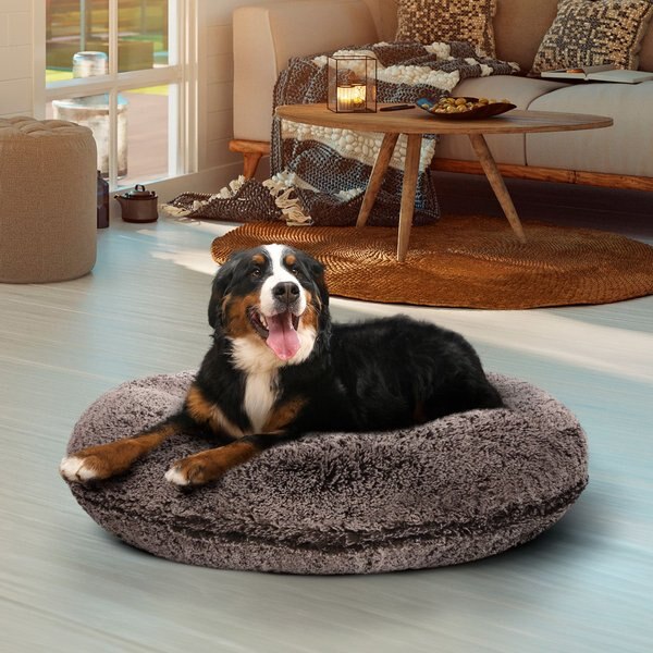 Bessie + Barnie Signature Short Shag Luxury Extra Plush Faux Fur Bagel Dog & Cat Bed