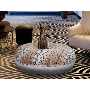 Bessie + Barnie Signature Bagel Bolster Cat & Dog Bed with Removable Cover