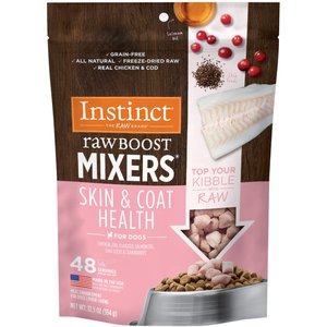Instinct Freeze-Dried Raw Boost Mixers Grain-Free Skin & Coat Health Recipe Dog Food Topper, 12.5-oz bag