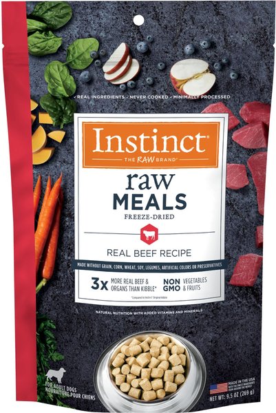 Instinct Freeze-Dried Raw Meals Real Beef Recipe Grain-Free Dog Food, 9.5-oz bag slide 1 of 9