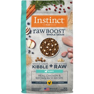 Instinct Raw Boost Puppy Whole Grain Real Chicken & Brown Rice Recipe Freeze-Dried Raw Coated Dry Dog Food, 4.5-lb bag