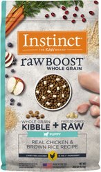 Instinct Raw Boost Puppy Whole Grain Real Chicken & Brown Rice Recipe Freeze-Dried Raw Coated Dry Dog Food, 20-lb bag