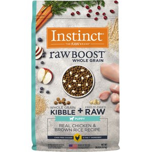 Instinct Raw Boost Puppy Whole Grain Real Chicken & Brown Rice Recipe Freeze-Dried Raw Coated Dry Dog Food, 20-lb bag