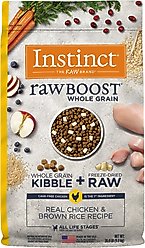 Instinct Raw Boost Whole Grain Real Chicken & Brown Rice Recipe Freeze-Dried Raw Coated Dry Dog Food, 20-lb bag