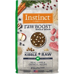 Instinct Raw Boost Whole Grain Real Lamb & Oatmeal Recipe Freeze-Dried Raw Coated Dry Dog Food, 20-lb bag