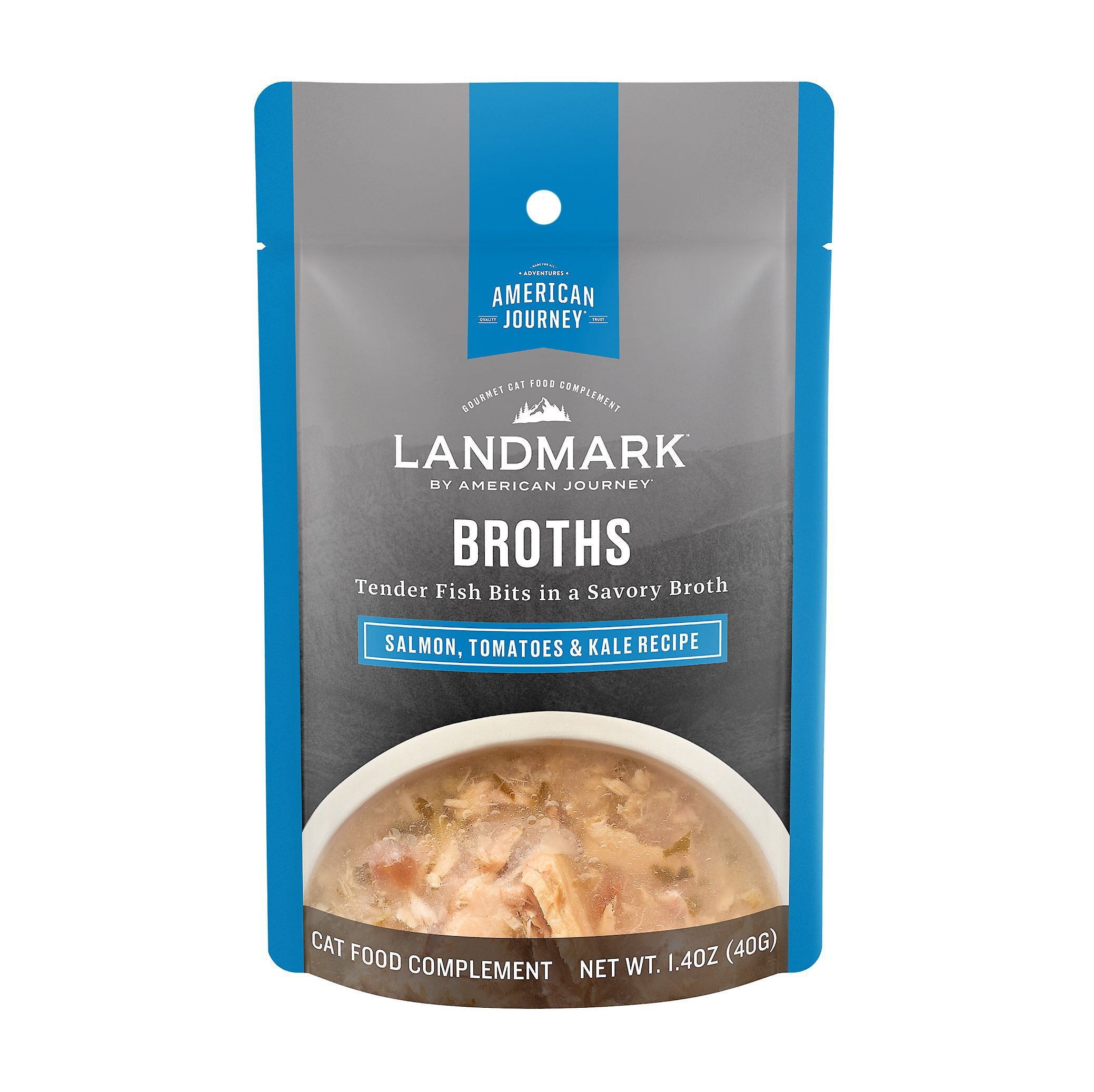 AMERICAN JOURNEY Landmark Broths Salmon, Tomatoes & Kale Recipe Wet Cat