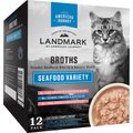 American Journey Landmark Broths Seafood Variety Pack Wet Cat Food Complement Pouches, 1.4 oz case of 12