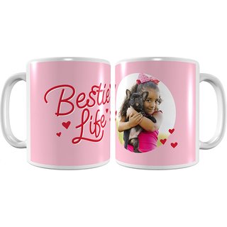 Frisco "Bestie Life" White Personalized Coffee Mug slide 1 of 4