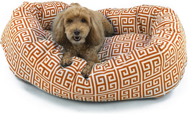 Majestic Pet Greek Keys Towers Bagel Bolster Cat & Dog Bed