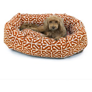 Majestic Pet Aruba Bagel Bolster Cat & Dog Bed, Orange, Large