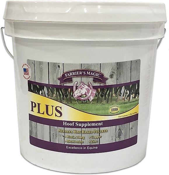 Farrier's Magic PLUS Hoof Health Hay Flavor Pellets Horse Supplement, 11-lb pail slide 1 of 3