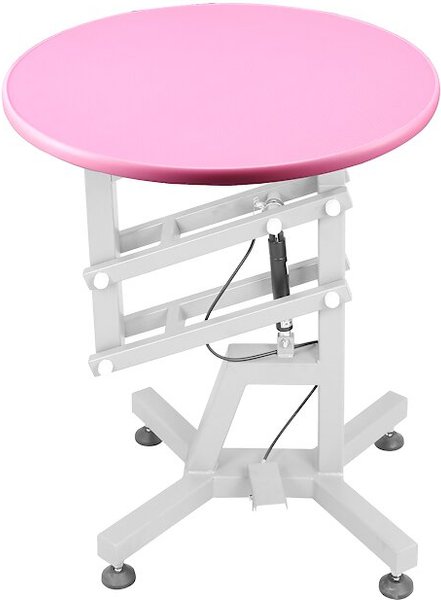 Shernbao FT-831 Air Lift Round Dog Grooming Table, Pink slide 1 of 5