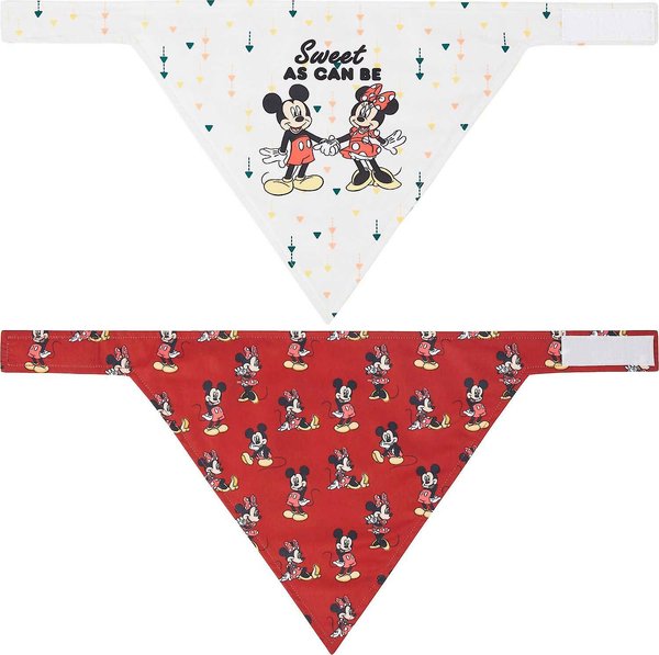 Disney Mickey Mouse & Minnie Mouse "Sweet As Can Be" Reversible Dog & Cat Bandana, Medium/Large slide 1 of 9