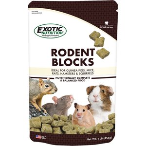 Exotic Nutrition Rodent Blocks Small Animal Food, 1-lb bag