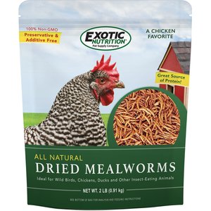 Exotic Nutrition Dried Mealworms, 2-lb bag