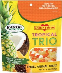 Exotic Nutrition Critter Selects Tropical Trio Small Animal Treats, 4.5-oz bag