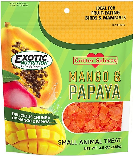 Exotic Nutrition Critter Selects Mango & Papaya Small Animal Treats, 4.5-oz bag slide 1 of 7