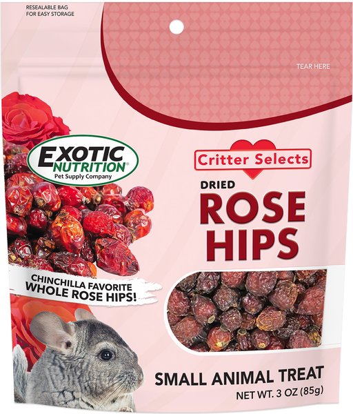 Exotic Nutrition Critter Selects Rose Hips Chinchilla Treats, 3-oz bag slide 1 of 7