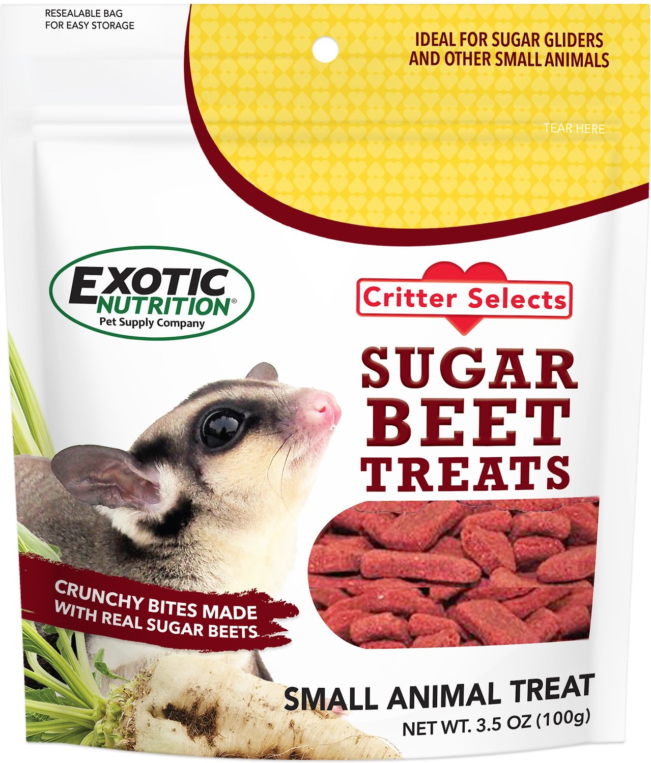 EXOTIC NUTRITION Critter Selects Sugar Beet Sugar Glider Treats, 3.5oz